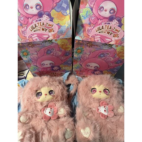 BUNDLE 2x Liila Tea Time 600 Pink Bunny Pink/Purple Eyes NEW W/CARD open box/bag - Picture 1 of 5